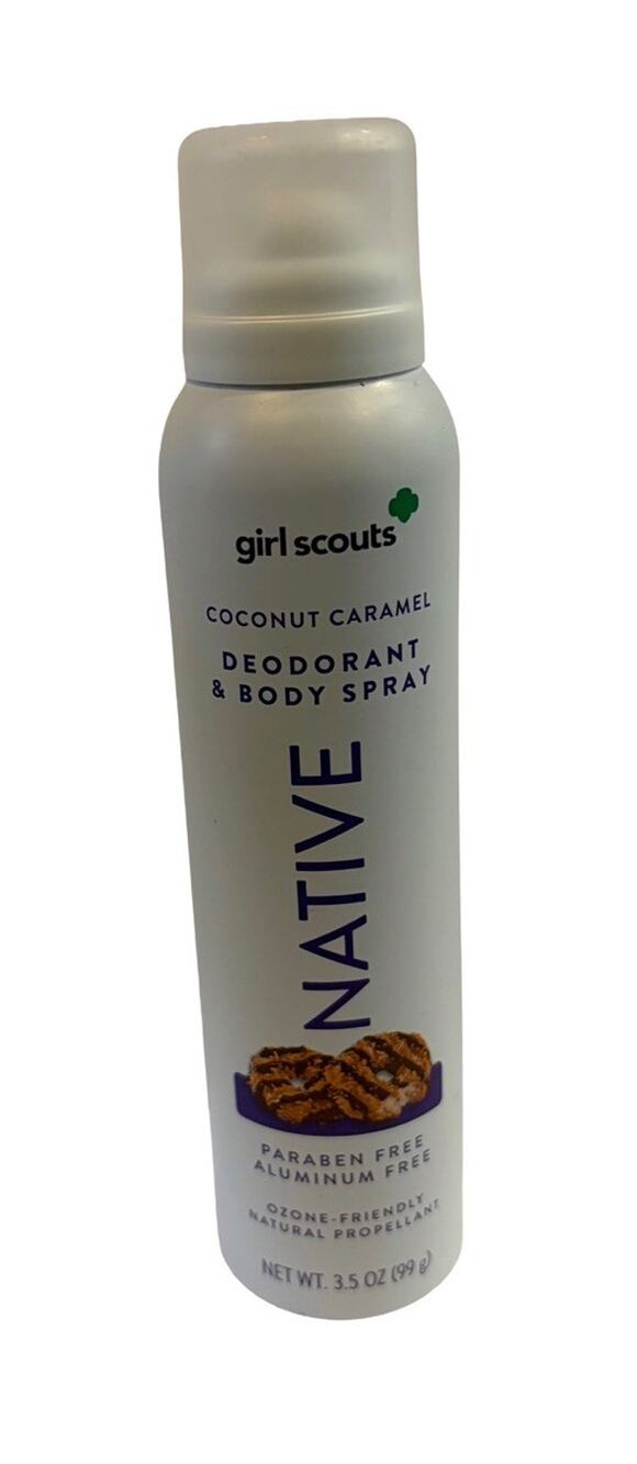 Native Girl Scouts Coconut Caramel Deodorant Body Spray 3.5 oz Limited Edition